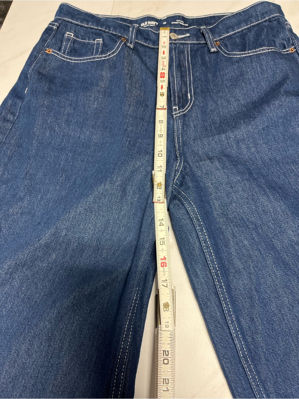 Old Navy Baggy Wide-Leg Culotte Jeans Blue Drapey Denim size 10 - Picture 8 of 10